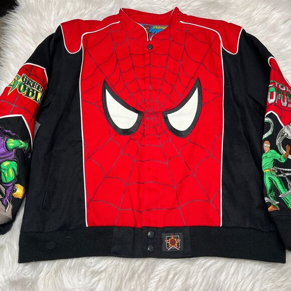 JH DESIGN YOUTH AMAZING SPIDERMAN JACKET SIZE 2XL 13-14 GREEN GOBLIN DR OCTOPUS - Picture 2 of 7